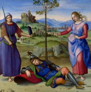 An Allegory ('Vision of a Knight') by Oil Painting Reproduction