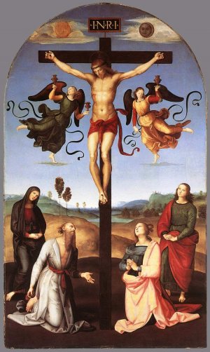 Crucifixion Citta di Castello Altarpiece by Raphael Oil Painting Reproduction