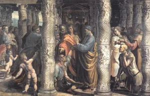 Healing of the Lame Man by Raphael - Hand-Painted Oil Painting Reproduction