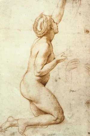 Kneeling Nude Woman by Raphael - Hand-Painted Oil Painting Reproduction