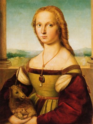 Lady with a Unicorn by Oil Painting Reproduction
