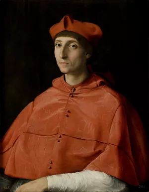 Portrait of a Cardinal by Raphael - Hand-Painted Oil Painting Reproduction