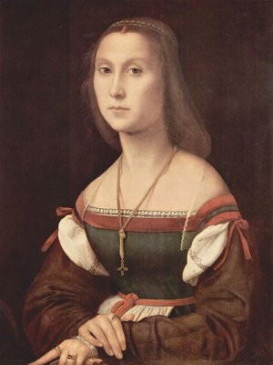 Main Product Photo of Portrait of a Young Woman Painting by Raphael