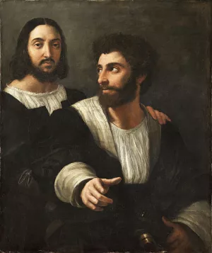 Self-Portrait with a Friend by Raphael Oil Painting Reproduction
