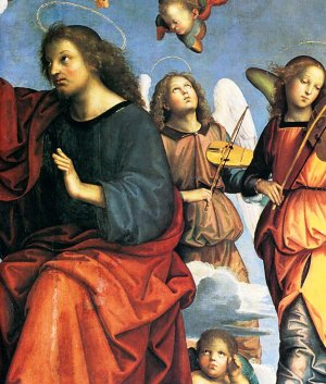 The Crowning of the Virgin Detail by Raphael Oil Painting Reproduction