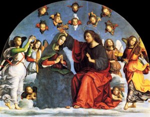 The Crowning of the Virgin Detail by Raphael Oil Painting Reproduction