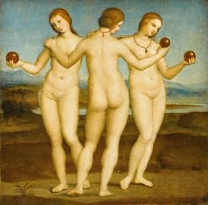 Main Product Photo of The Three Graces Painting by Raphael